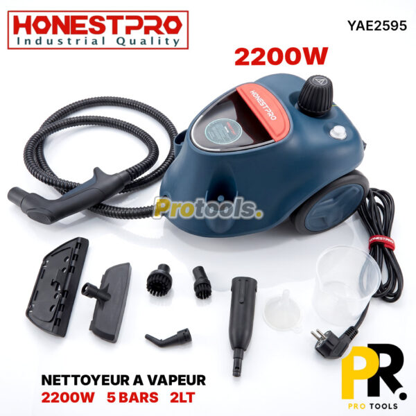NETTOYEUR A VAPEUR 05BARS 2.0LT 2200W HONESTPRO [YAE2595] منظف بالبخار