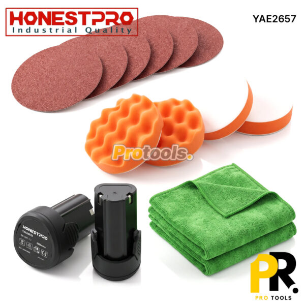 PONCEUSE POLISSEUSE A BATTERIE 150MM 12V 2.0AH HONESTPRO [YAE2657] جهاز تلميع