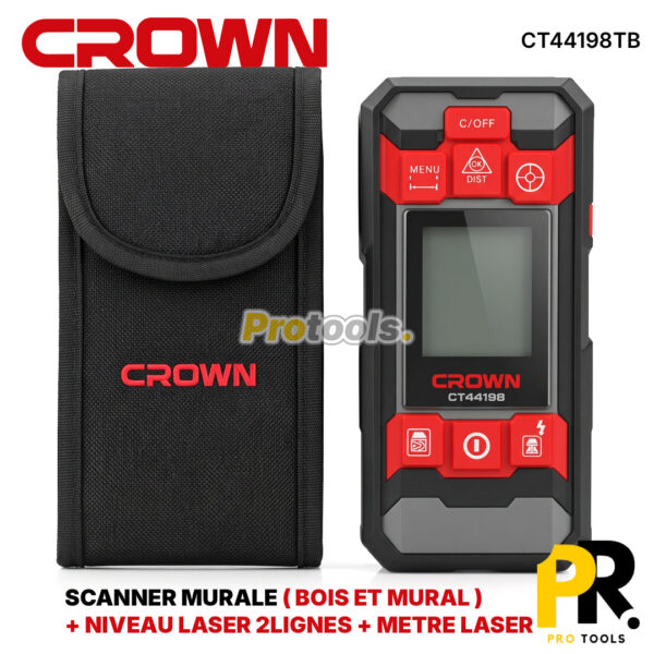 SCANNER MURALE 100MM MULTIFUNCTION CROWN [CT44198TB] جهاز كشف المعادن والمواد